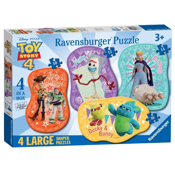 New sealed Ravensburger 4 Large Shaped Jigsaw Puzzles (10, 12, 14, 16Pc) - Picture 1 of 16